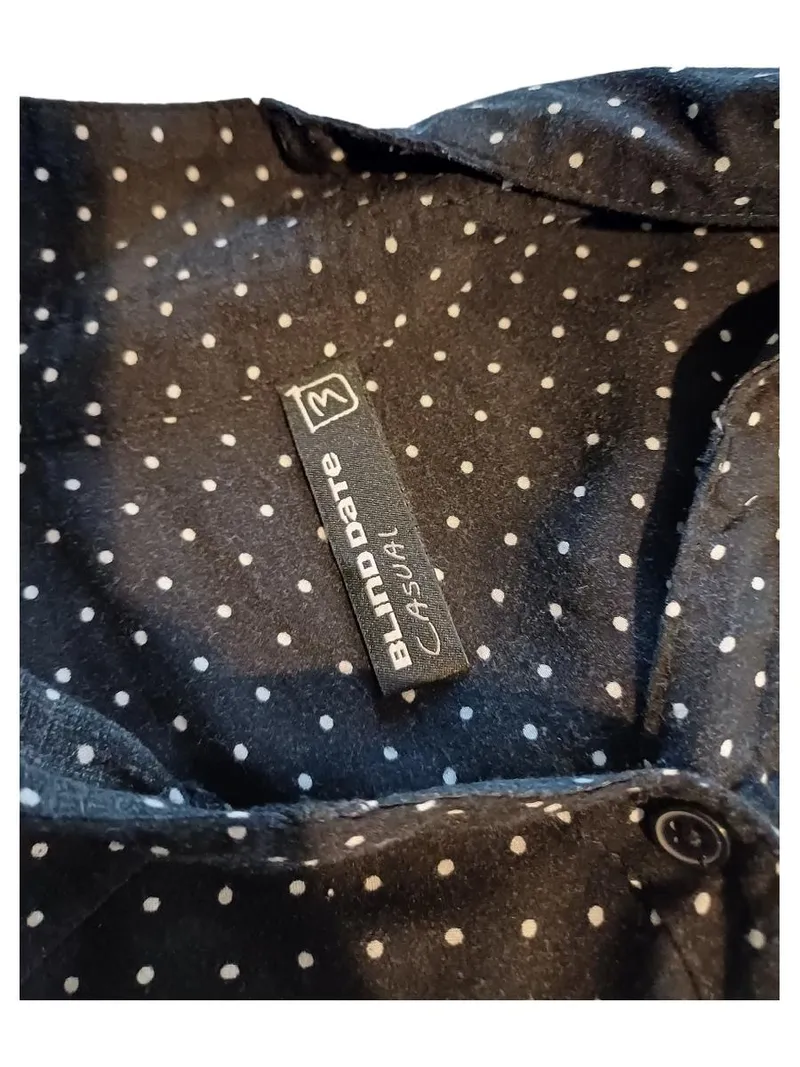 Blind Date Damen Hemdbluse Polka Dots Schwarz Weiß Gr. M 38 Viskose 4