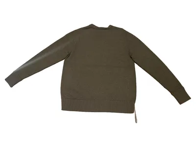 Napapijri Pullover Herren V-Ausschnitt Gr. M Oliv Wolle Strickpullover Logo
