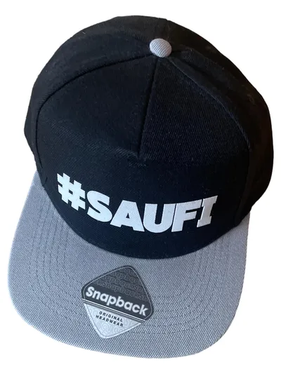 SNAPBACK Cap Herren Streetwear Schriftzug Schwarz UNI Polyester