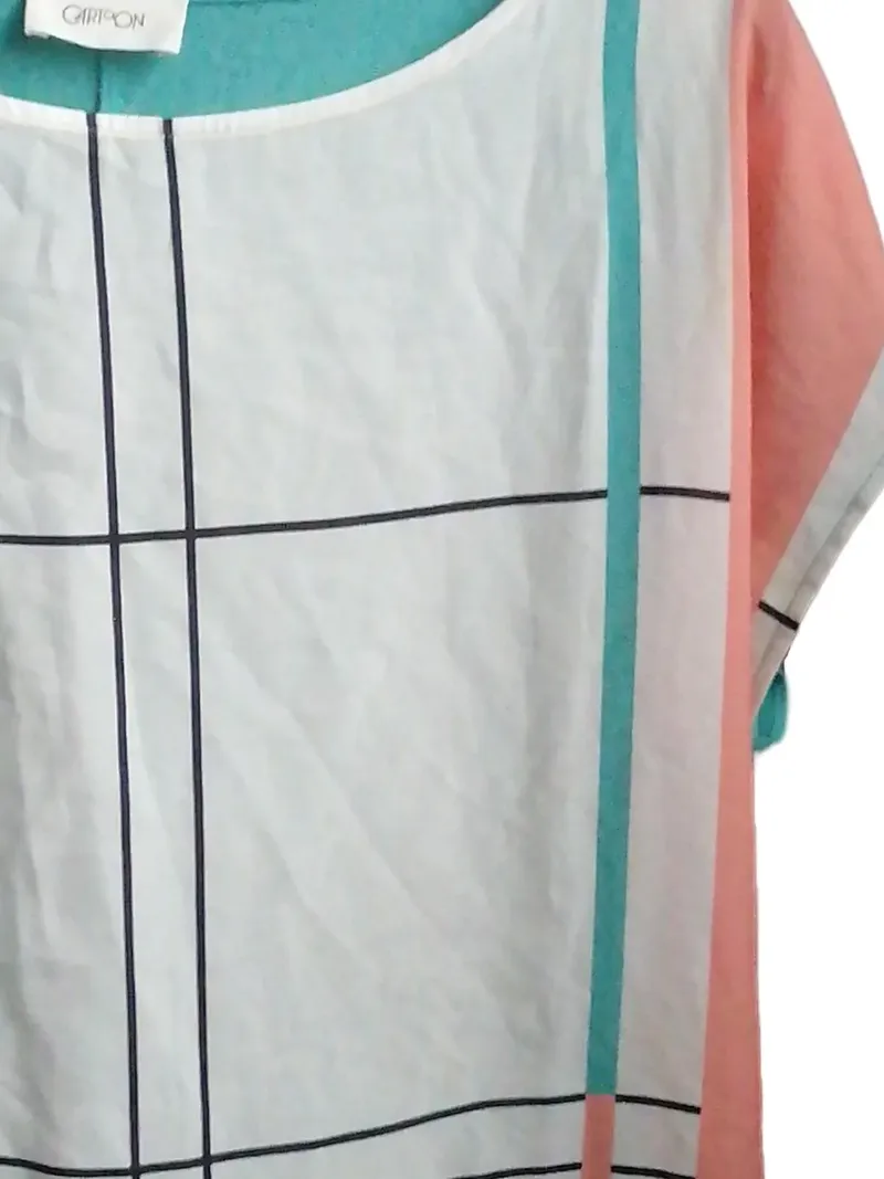 CARTOON Damen T-Shirt Kurzarm Viskose Geometrisch Mehrfarbig Gr. 36 S 4