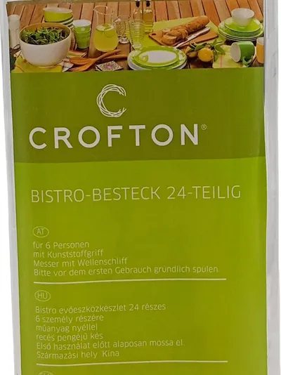 Crofton Bistro-Besteck 24-teilig Rot Punkte Edelstahl Kunststoffgriff