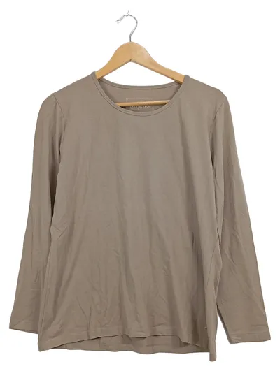 Casa Blanca Herren Langarmshirt Gr. L Beige Basic Baumwolle Longsleeve