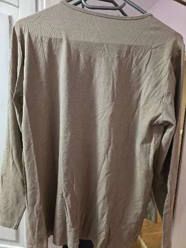 Casa Blanca Herren Langarmshirt Gr. L Beige Basic Baumwolle Longsleeve