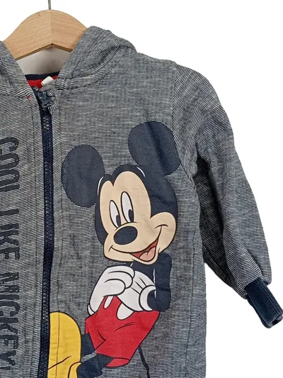 Disney Baby Mickey Mouse Kapuzenjacke Kinder Gr. 92 Grau Reißverschluss