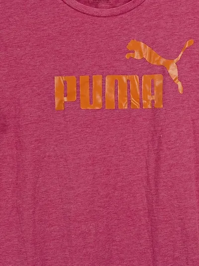 PUMA Damen Sport Shirt T-Shirt Gr. 40/L Pink Logo-Print Sportlich