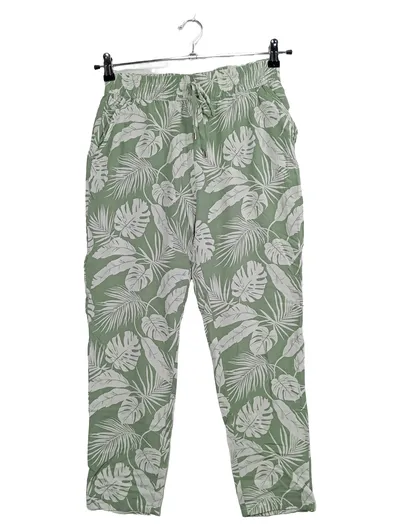 Hailys Damen Jogginghose M Grün Tropisches Muster Freizeit Hose