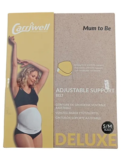 Carriwell Deluxe Schwangerschaftsbandage Stützgürtel S/M Schwarz NEU