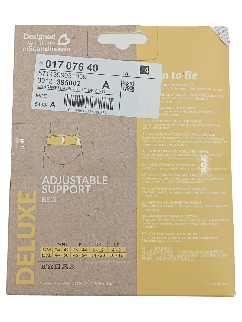 Carriwell Deluxe Schwangerschaftsbandage Stützgürtel S/M Schwarz NEU 2