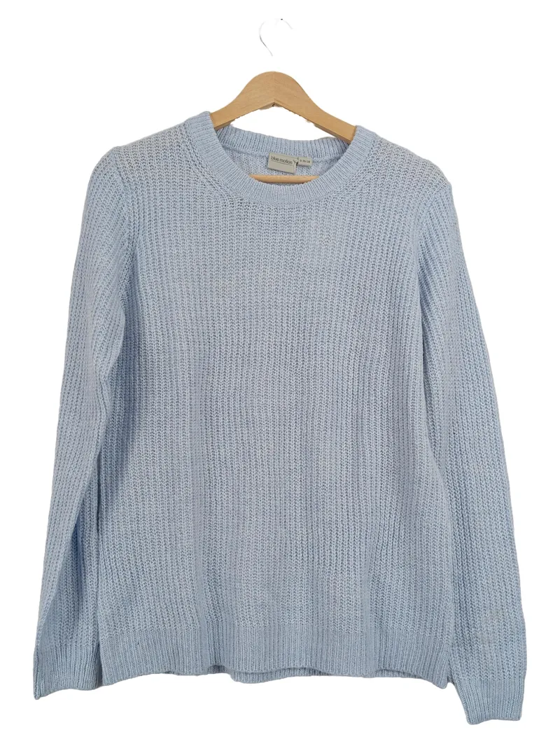 Blue Motion Damen Strickpullover Gr. 36/38 S Hellblau Rippstrick 1