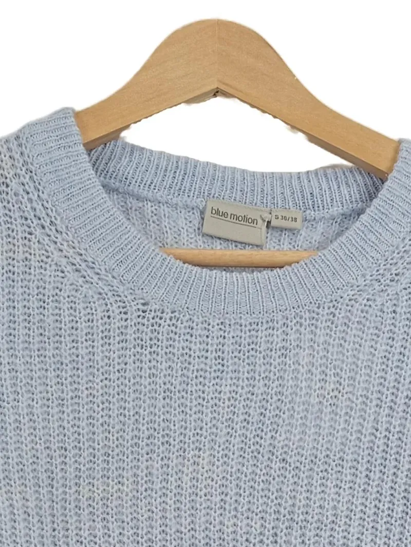 Blue Motion Damen Strickpullover Gr. 36/38 S Hellblau Rippstrick 3