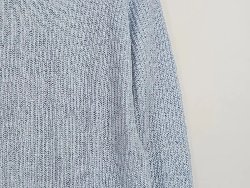 Blue Motion Damen Strickpullover Gr. 36/38 S Hellblau Rippstrick 6