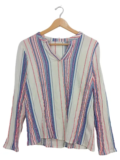 ERNSTING'S FAMILY Damen Bluse Langarm gestreift Gr. 38/M Mehrfarbig Casual