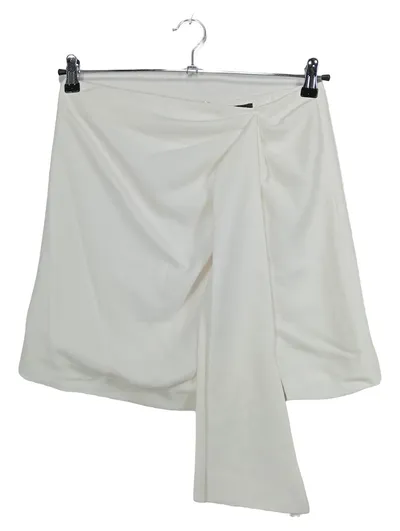 Costume National Damen Wickelrock Mini Business Raffungen Gr. 42 XL Weiß