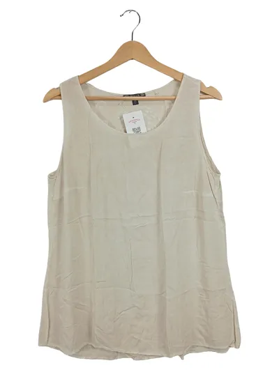 SOCCX Damen Top Gr. 40/L Beige Viskose Ärmellos Casual