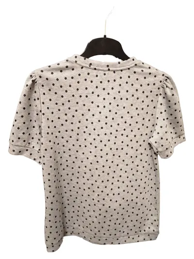 KiK Damen T-Shirt Gr. 38 Grau Polka Dots Puffärmel Feminin