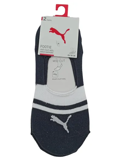 PUMA Footie Socken 12 Paar Mid Cut Anti-Slip Heel Gr. 35-38 Schwarz