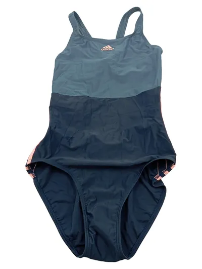 adidas Damen Badeanzug Gr. 38 Blau Navy Coral 3-Streifen Sportlich