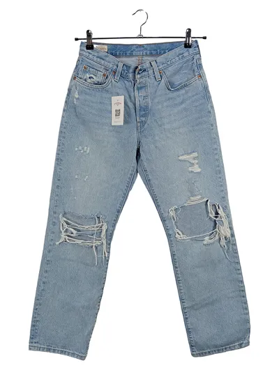 Levi's 501 '90s Jeans Hose Damen Destroyed Ripped Blau W27 L30