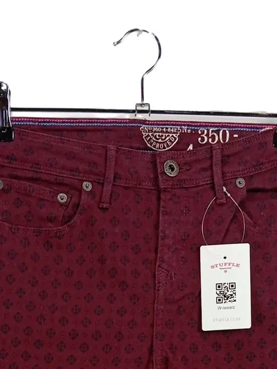 Jack Wills Damen Skinny Jeans W27/L32 Bordeaux Rot Gepunktet