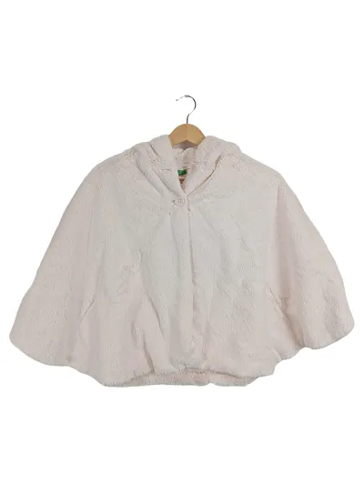 United Colors of Benetton Kinder Cape Poncho Gr. 128 Rosa Plüsch Kapuze