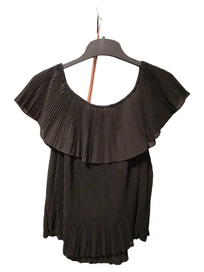 Cartoon Damen Bluse Gr. 36/S Schwarz Plissee Rüschen Volant Top