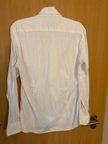 LINUS Hamburg Herren Business Hemd Slim Fit Weiß Gr. M Baumwolle