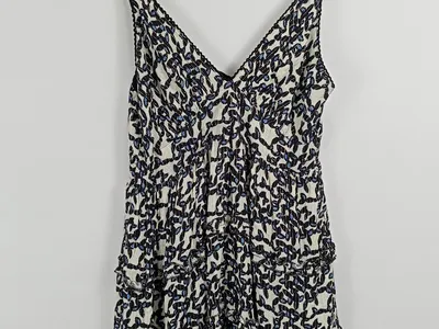Goa Paris Damen Sommerkleid Blumenmuster Gr. 40 Boho Rüschen