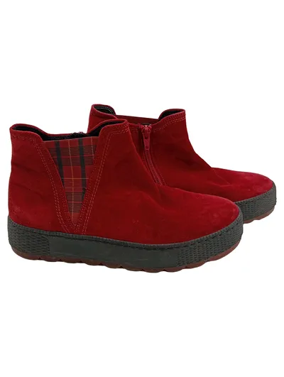 Gabor Damen Stiefeletten Rot Gr. 36 Casual Wildleder Stiefelette