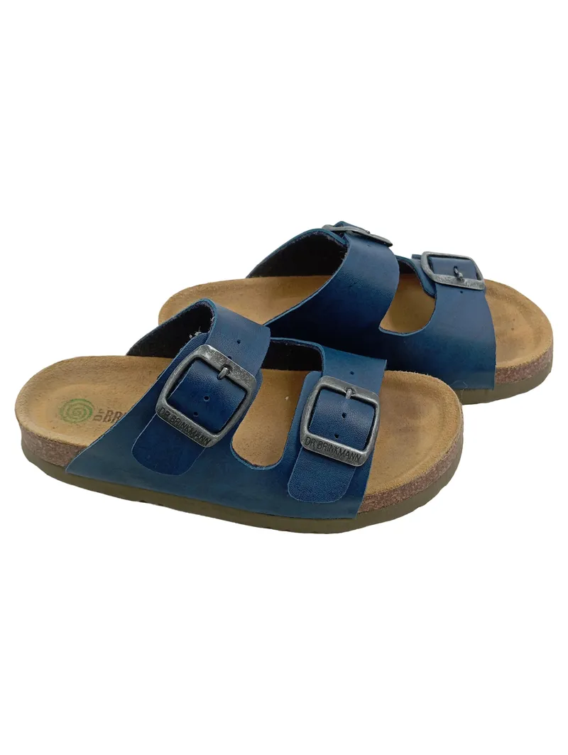 Dr. Brinkmann Kinder Sandalen Pantoletten Blau Gr. 30 Kork Fußbett 1