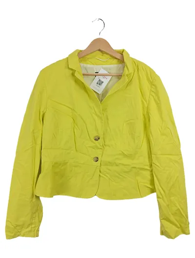 Daniel Hechter Damen Blazer Gr. 46 Gelb Baumwolle Business Jacke