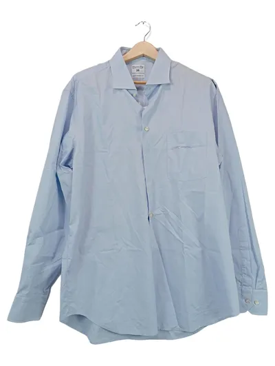 Emanuel Berg Herren Business Hemd Blau Gr. 44/XS Baumwolle Langarm