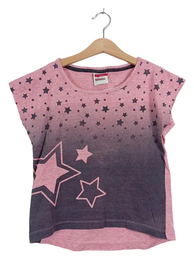 YIGGA Mädchen T-Shirt Gr. 146/152 Rosa Sterne Farbverlauf Kurzarm