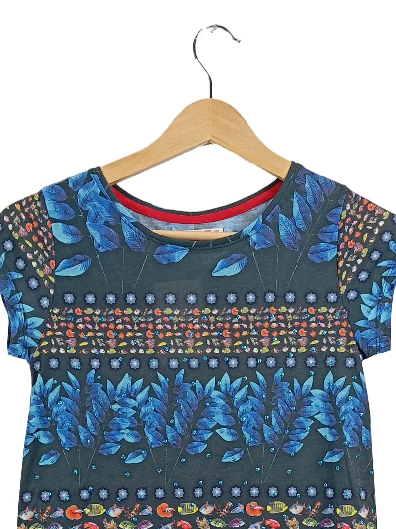 Desigual Mädchen Sommerkleid Fischmuster Gr. 146/152 Mehrfarbig 4