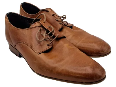 COX Herren Schnürschuhe Derby Leder Braun Gr. 42 Business Klassisch