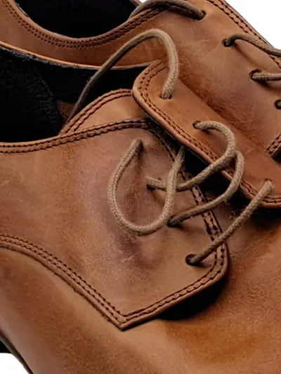 COX Herren Schnürschuhe Derby Leder Braun Gr. 42 Business Klassisch