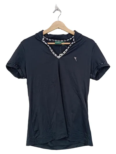 Chervò Damen Poloshirt Blau Gr. 42/XL Sport Kurzarm Logo