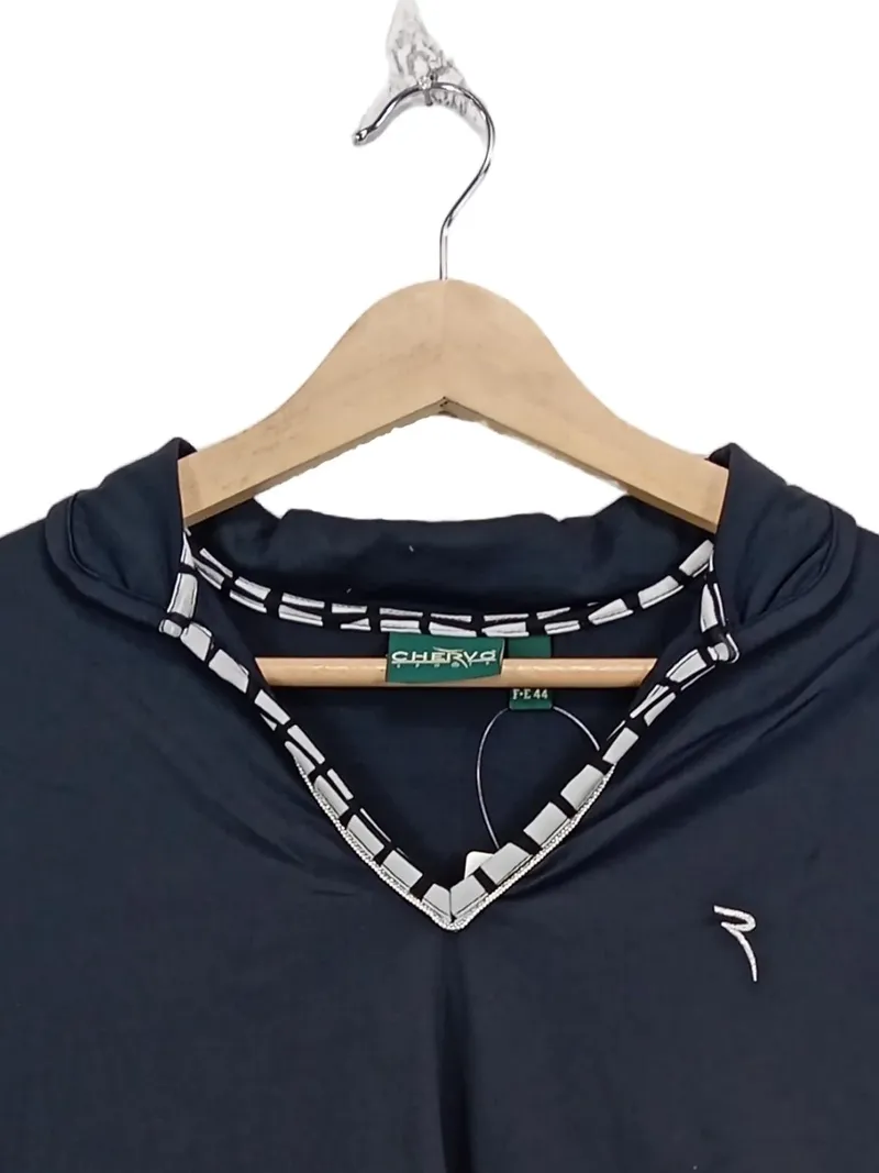 Chervò Damen Poloshirt Blau Gr. 42/XL Sport Kurzarm Logo 3