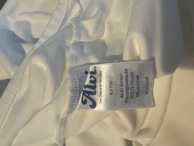 ALVI Baby Schlafsack weiß Gr. 62 Bio Baumwolle 0.5 TOG