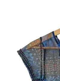 Desigual Mädchen Mesh Kleid Blumenmuster Blau Gr. 152/XS 5