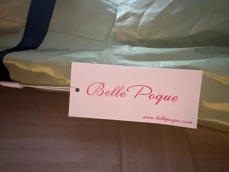 Belle Poque Damen Abendkleid Gr. 38 Grün Trägerlos Schleife Retro 4