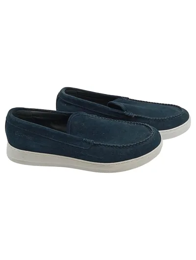 Calvin Klein Herren Slipper Loafer Wildleder Blau Gr. 43 Slip-On