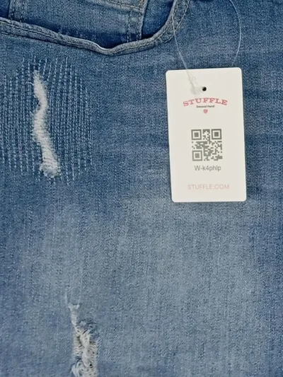 Q/S designed by Damen Jeansrock Gr. 42/XL Blau Destroyed Look