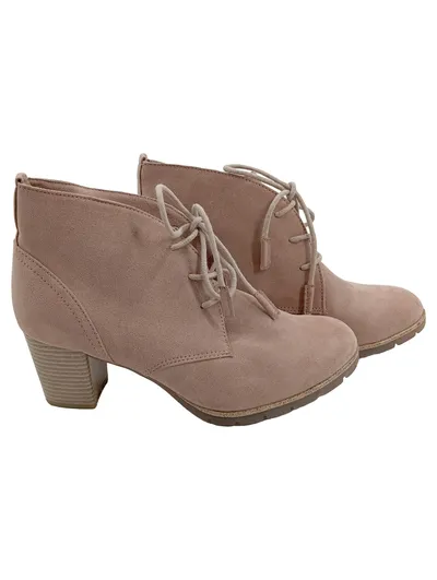 MARCO TOZZI Damen Stiefeletten Schnürstiefeletten Gr. 37 Beige Casual