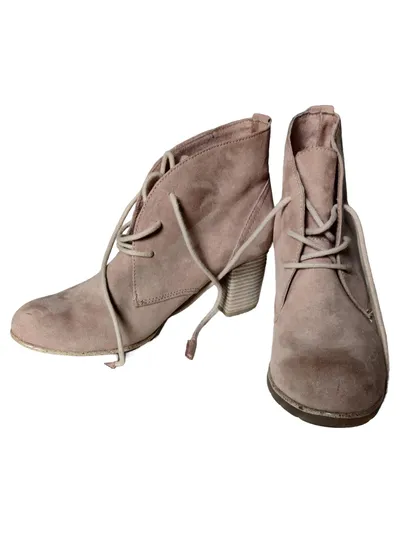 MARCO TOZZI Damen Stiefeletten Schnürstiefeletten Gr. 37 Beige Casual