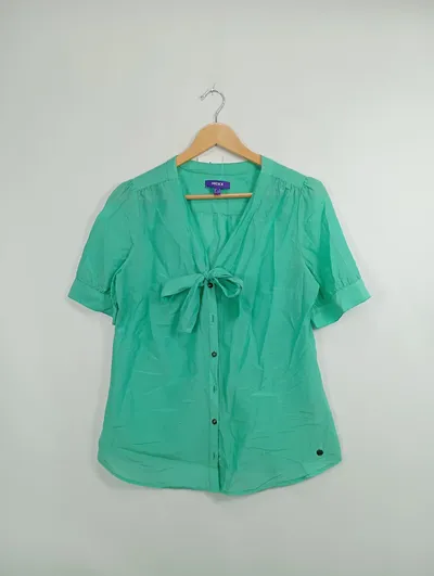 MEXX Damen Bluse Kurzarm Türkis Gr. 38;M Casual