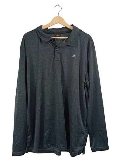 NORDCAP Langarm Poloshirt Herren Gr. 3XL Grau Meliert Sportlich
