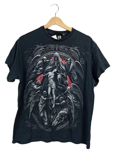Spiral Direct T-Shirt Herren M Gothic Totenkopf Engel Schwarz