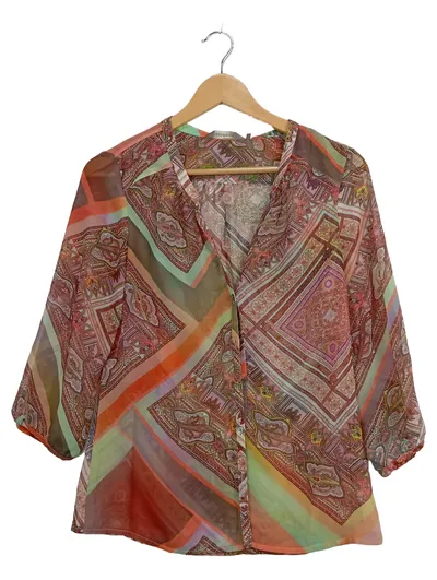 Sandwich Damen Bluse Shirt Mehrfarbig Paisley Gr. 34/XS Modern