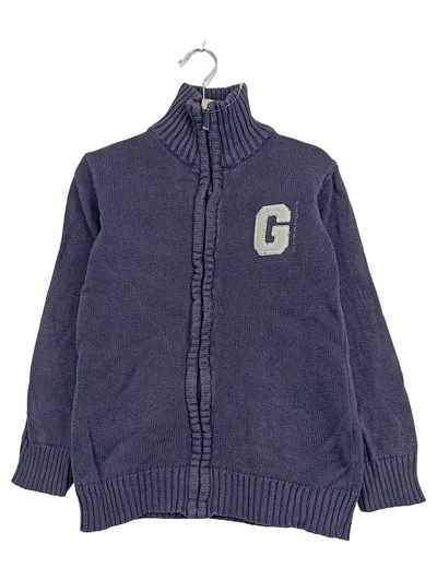 3 Suisses Strickjacke Jungen Gr. 140 Blau Reißverschluss G-Patch
