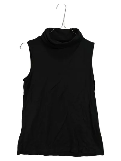 HALLHUBER Damen Top Rollkragen Ärmellos Schwarz Lyocell Gr. XS